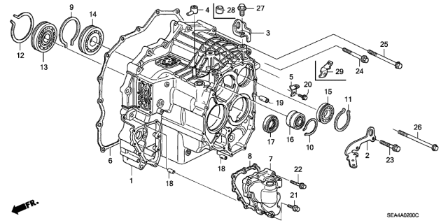 2006 Acura TSX AT Transmission Case Diagram