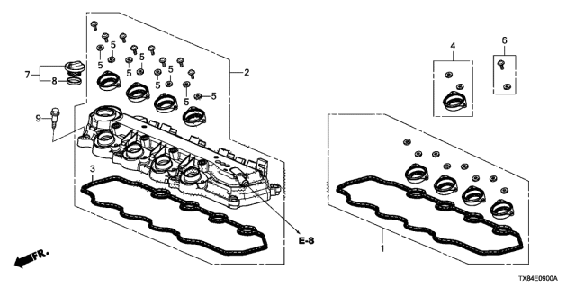 2013 Acura ILX Hybrid Cylinder Head Cover Diagram