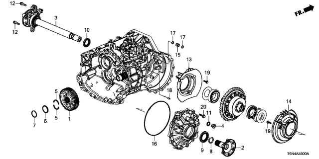 2018 Acura NSX Cover Passenger Side, Differential Baffle Diagram for 48725-58H-A00