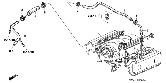 2004 Acura RL 4 Door RL (NAVIGATION) KA 4AT Breather Tube Diagram