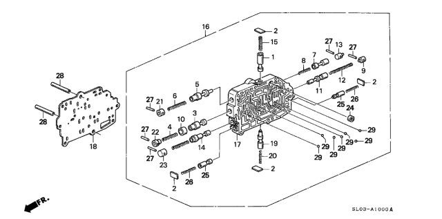 2000 Acura NSX 2 Door NSX-T KA 4AT AT Secondary Body Diagram