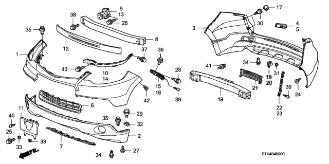 2009 Acura RDX Bolt-Washer (8X25) Diagram for 93405-08025-04