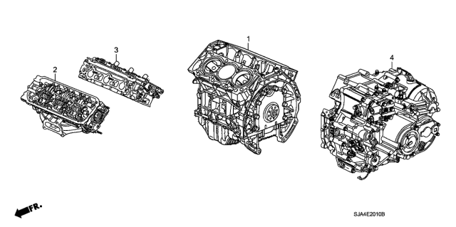 2010 Acura RL General Assembly, Front Cylinder Head Diagram for 10004-RKG-A03