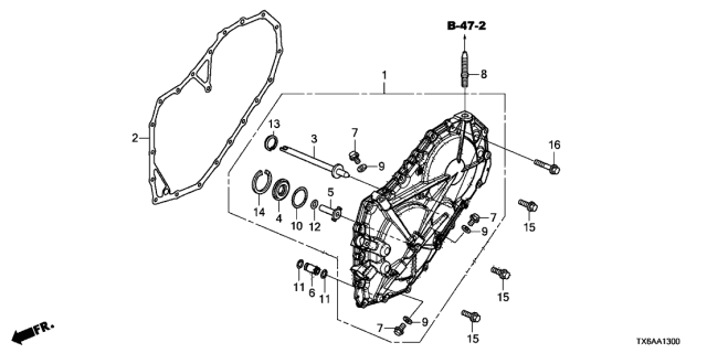 2021 Acura ILX 4 Door 24BASE KA DCT AT Left Side Cover Diagram
