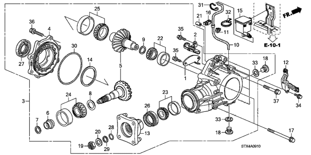 2009 Acura MDX Shim (25MM) (1.85) Diagram for 29416-P1C-000