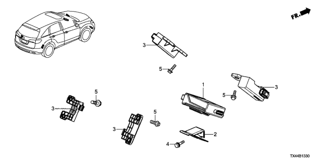 2013 Acura RDX Tire Pressure Monitoring System Receiver Diagram for 39350-TX4-A01