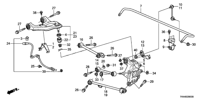 2009 Acura TL Rear Lower Arm Diagram