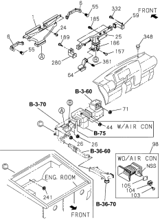 1997 Acura SLX 4 Door 4XS (BASE) KA 4AT Duct Diagram