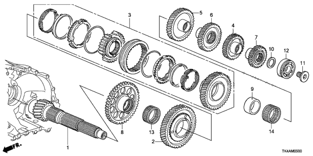 2013 Acura TL 4 Door TECH (SHAWD) KA 6MT MT Countershaft Diagram