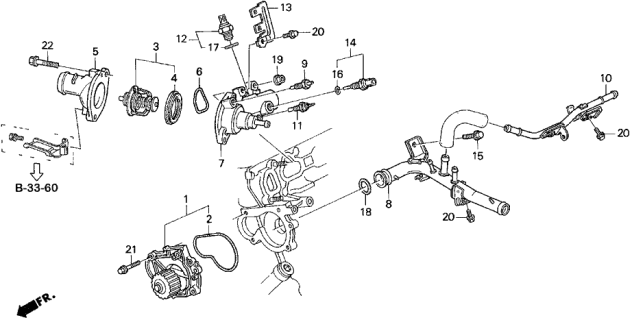 1998 Acura TL Water Pump - Sensor Diagram