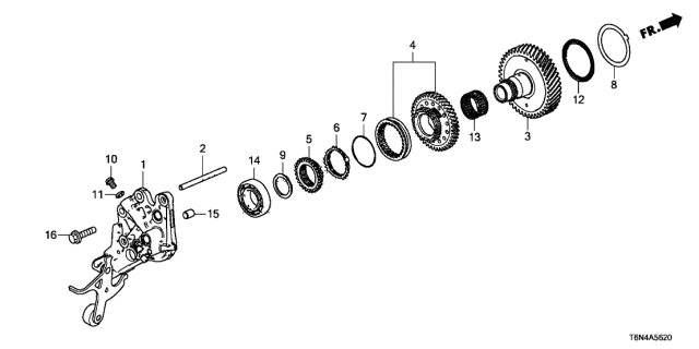 2018 Acura NSX AT Idle Shaft Diagram