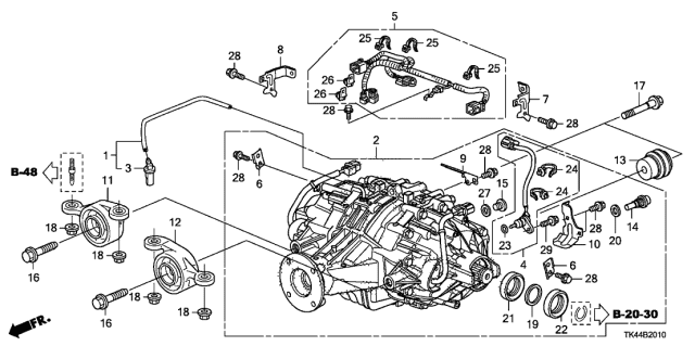 2009 Acura TL Rubber, Right Rear Differential Mounting (Front ) Diagram for 50710-TK5-A02