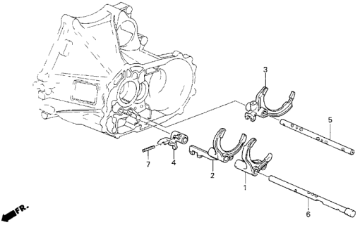 1988 Acura Legend Fork, Fifth Gearshift Diagram for 24200-PG2-010