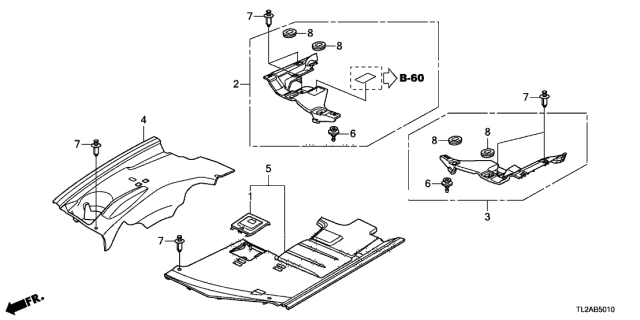 2013 Acura TSX 4 Door TSX V6 KA 5AT Engine Room Cover Diagram