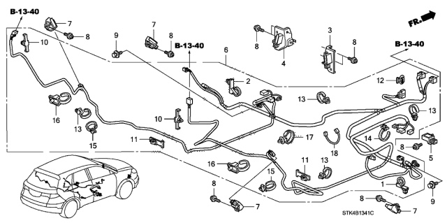 2011 Acura RDX Air Bag-Front Impact Sensor Right Diagram for 77930-STK-A11