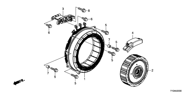 2020 Acura RLX 4 Door ADV (SH-AWD (HYBRID)) KA DCT AT Stator Diagram