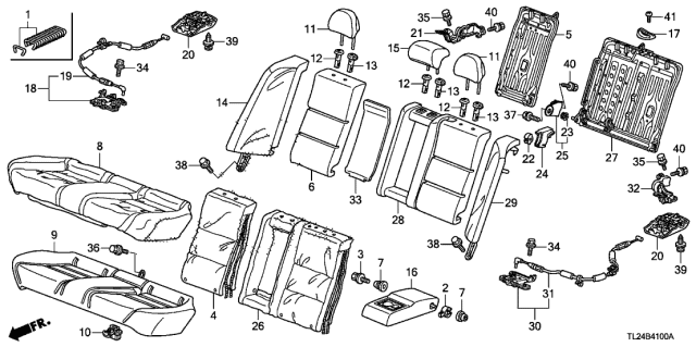 2009 Acura TSX Rear Seat Diagram