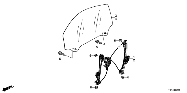 2021 Acura NSX Door Glass - Regulator Diagram