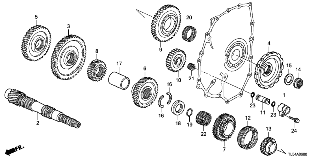 2012 Acura TSX AT Countershaft Diagram