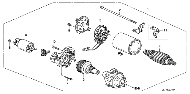 2004 Acura TL 4 Door BASE (NAVIGATION) KA 5AT Starter Motor (MITSUBA) Diagram