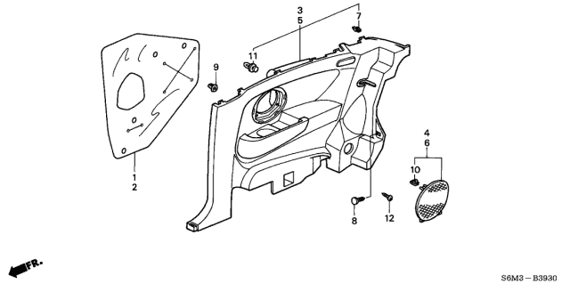 2002 Acura RSX Side Lining Diagram