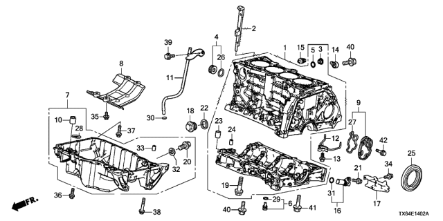 2016 Acura ILX Cylinder Block - Oil Pan (2.4L) Diagram