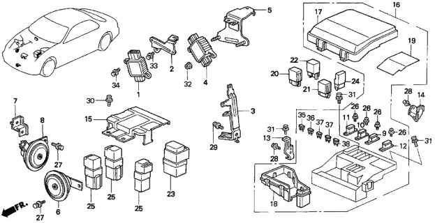 1997 Acura TL Stay, Misfire Unit Diagram for 37951-P5G-A00