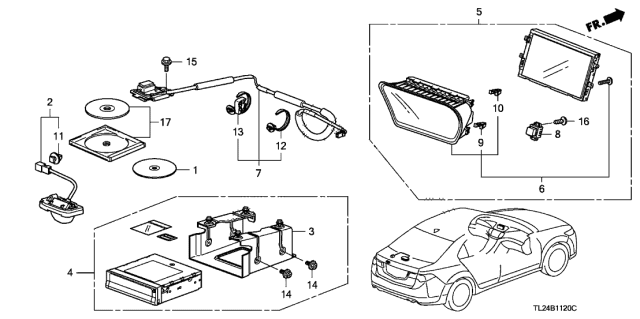 2010 Acura TSX Panel Assembly Diagram for 39812-TP1-A02