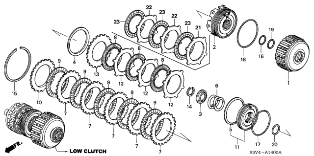 2004 Acura MDX Piston, Clutch (L-H) Diagram for 22570-RDK-013