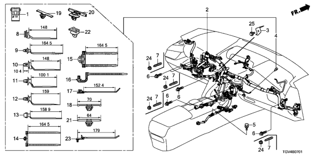 2021 Acura TLX Harness, Instrument Diagram for 32117-TGV-A00