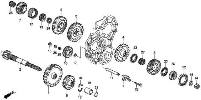 1998 Acura CL Gear, Parking Diagram for 23427-P7Z-000