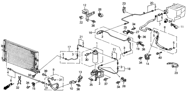 1989 Acura Integra Holder, Receiver Pipe Diagram for 38687-SD2-E01