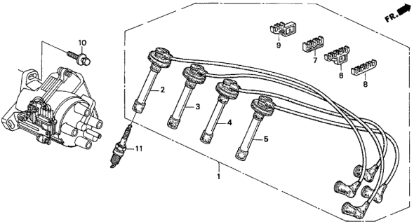 1997 Acura CL High Tension Cord - Spark Plug Diagram