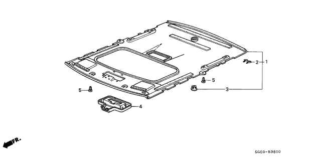 1988 Acura Legend Lining Assembly, Roof (Smooth Beige) Diagram for 83200-SG0-A00ZB