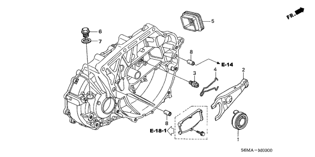2006 Acura RSX 3 Door BASE KA 5MT MT Clutch Release Diagram