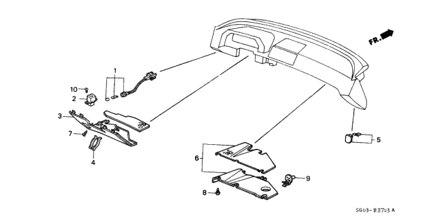 1990 Acura Legend 2 Door STD KA 4AT Instrument Lower Diagram