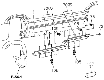 1996 Acura SLX 4 Door 4LS (PREMIUM) KA 4AT Rocker Skirt Diagram