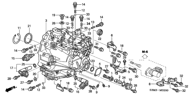 2003 Acura CL Case,Transmission Diagram for 21200-PYZ-030