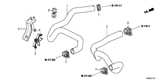 2013 Acura ILX Hose, Water Inlet Diagram for 79721-TS9-A00