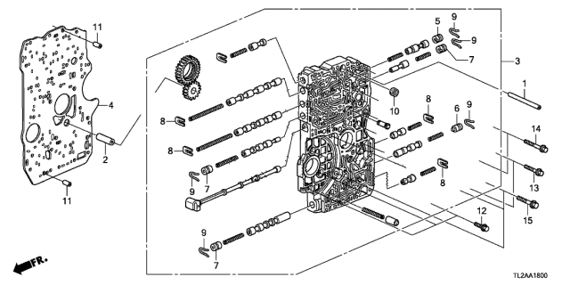 2013 Acura TSX AT Main Valve Body (V6) Diagram