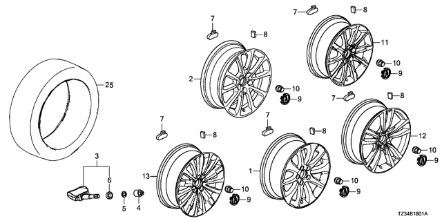 2019 Acura TLX Wheel Disk Diagram