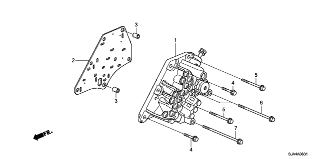 2011 Acura RL 4 Door RL-ADV KA 6AT AT Manual Valve Body Diagram