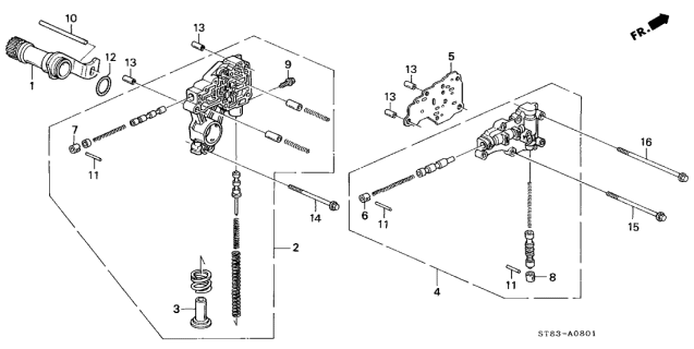 1999 Acura Integra 4 Door GS (LEATHER) KA 4AT AT Regulator Diagram