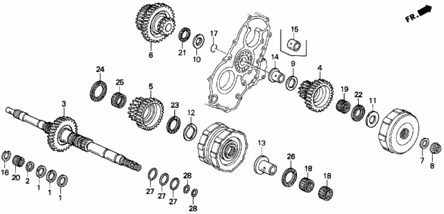 1995 Acura Integra AT Mainshaft Diagram