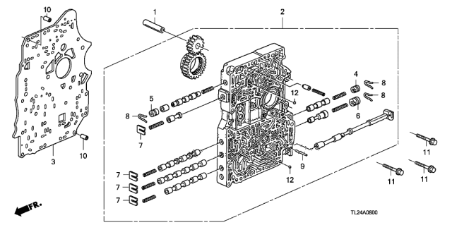 2009 Acura TSX 4 Door TSX (TECH) KA 5AT AT Main Valve Body Diagram