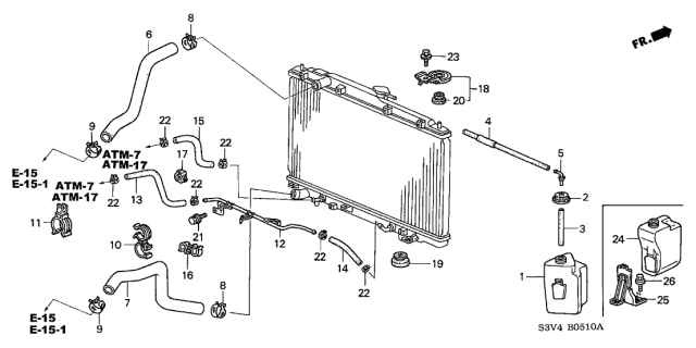 2005 Acura MDX Radiator Hose Diagram