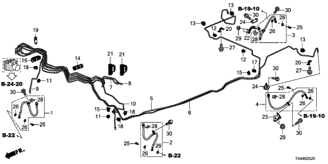 2013 Acura RDX Brake Lines (VSA) Diagram