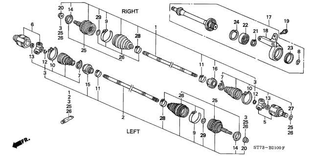 1999 Acura Integra Damper, Dynamic (Toukai) Diagram for 44351-S04-J01