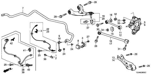 2018 Acura MDX Spring, Rear Diagram for 52300-TZ5-A01