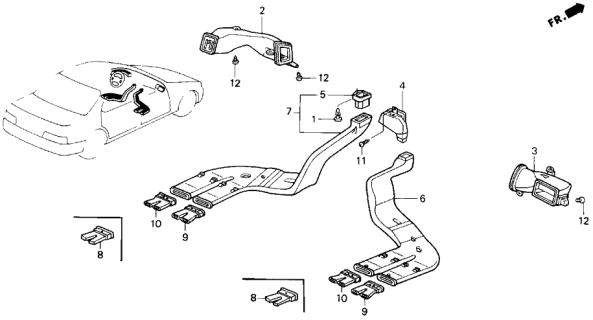 1994 Acura Legend 2 Door LS KA 6MT Ventilation - Duct Diagram